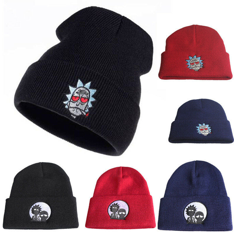 Przygoda kapelusz czapka Hip-Hop czapki z dzianiny kreskówka zimowa ciepła czapeczka regulowany fajny haftowany kapelusz Cosplay prezent