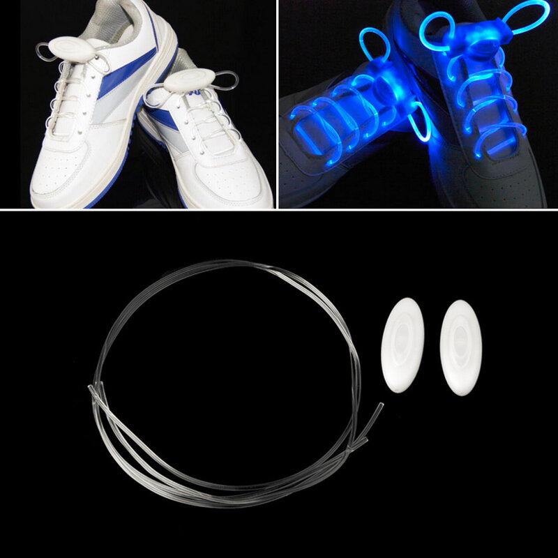 LED รองเท้ากีฬา Laces แสงแฟลช Glow สายคล้องคอ Shoelaces Disco Party Club 4 สี 2018 ร้อนขาย