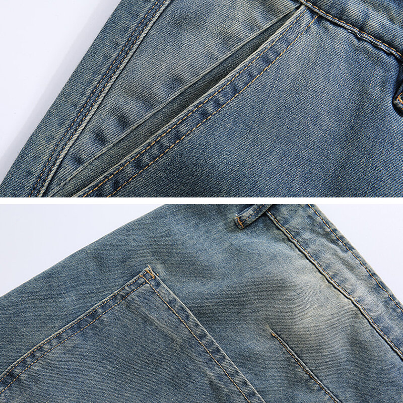 Винтажные мужские джинсы Holyrising, свободные мужские джинсы для мужчин, синие ковбойские брюки, уличная одежда Szie 2XL-4XL 18732-5