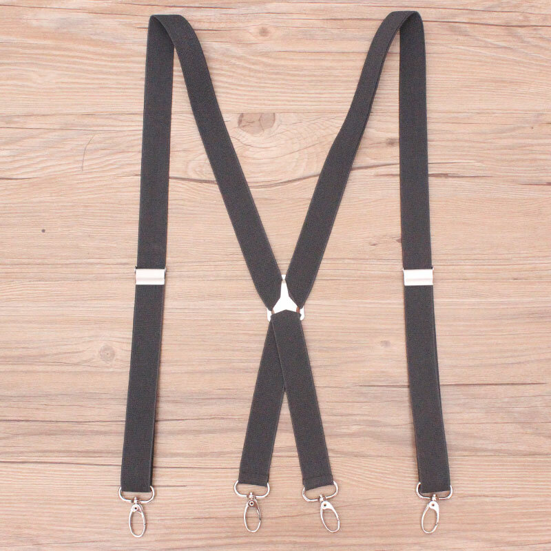 Tirantes ajustables para hombre y mujer, pantalones con gancho de 4 clips, color negro, 2,5 cm, gris, café, negro, 2,5x100cm