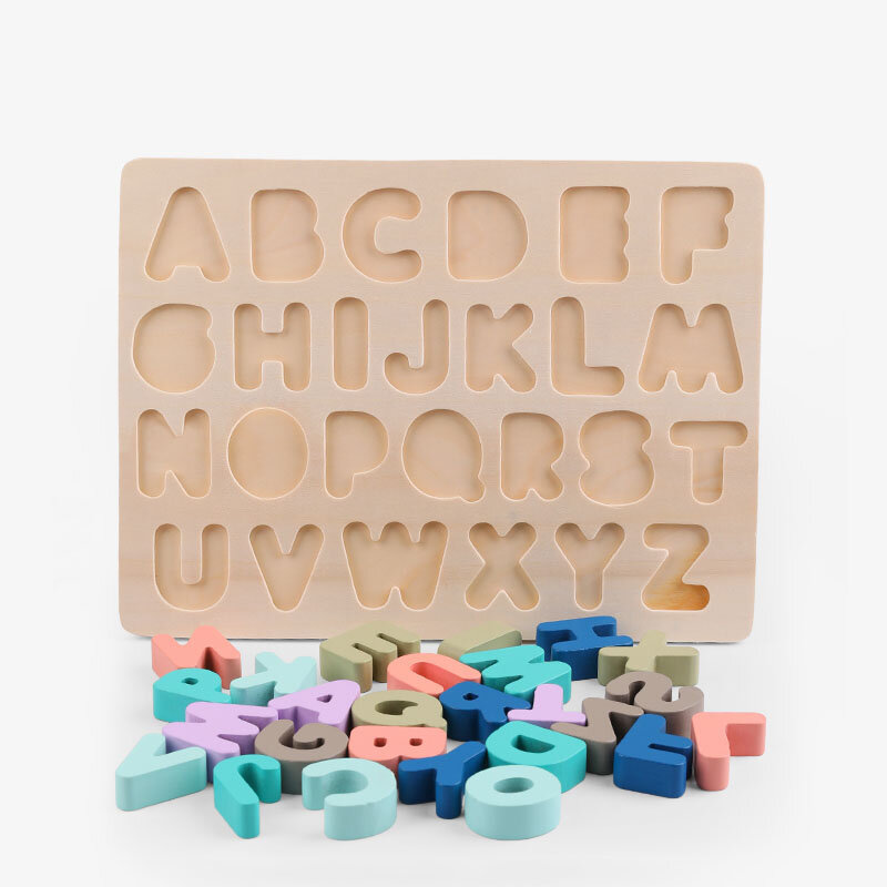 Dzieci drewniane zabawki Montessori alfabet cyfrowy kształt pasujące Puzzle matematyczne przedszkole nauka edukacyjne zabawki dla dzieci prezenty