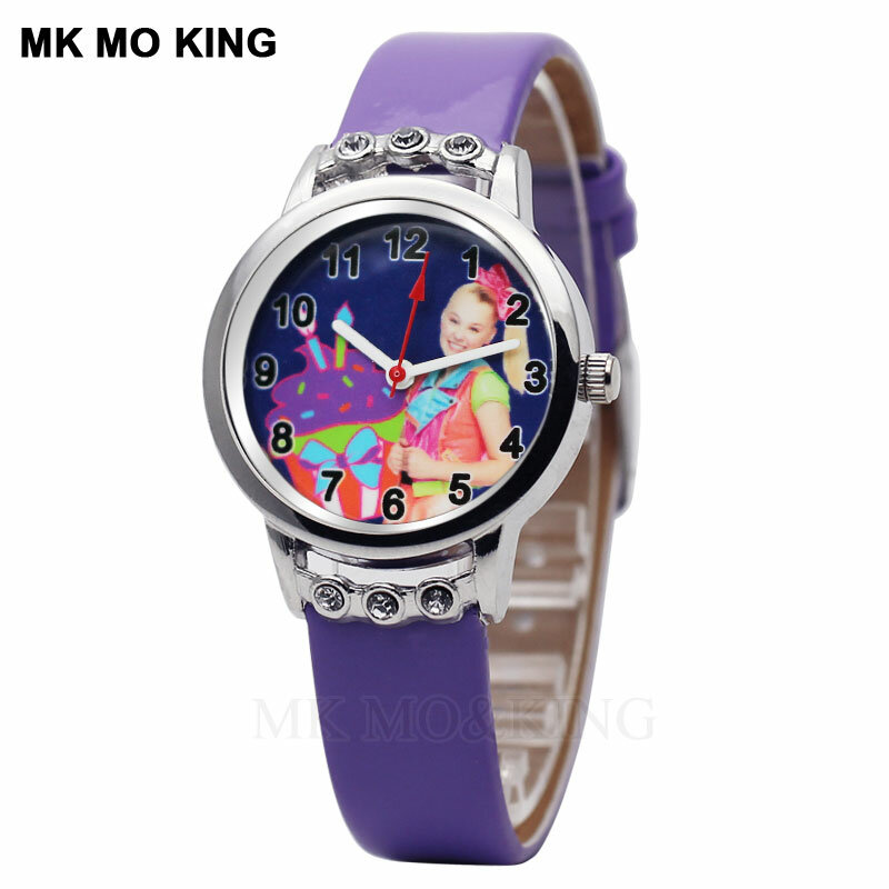 Relógio infantil com pulseira de couro, relógio esportivo quartz de desenho animado da princesa