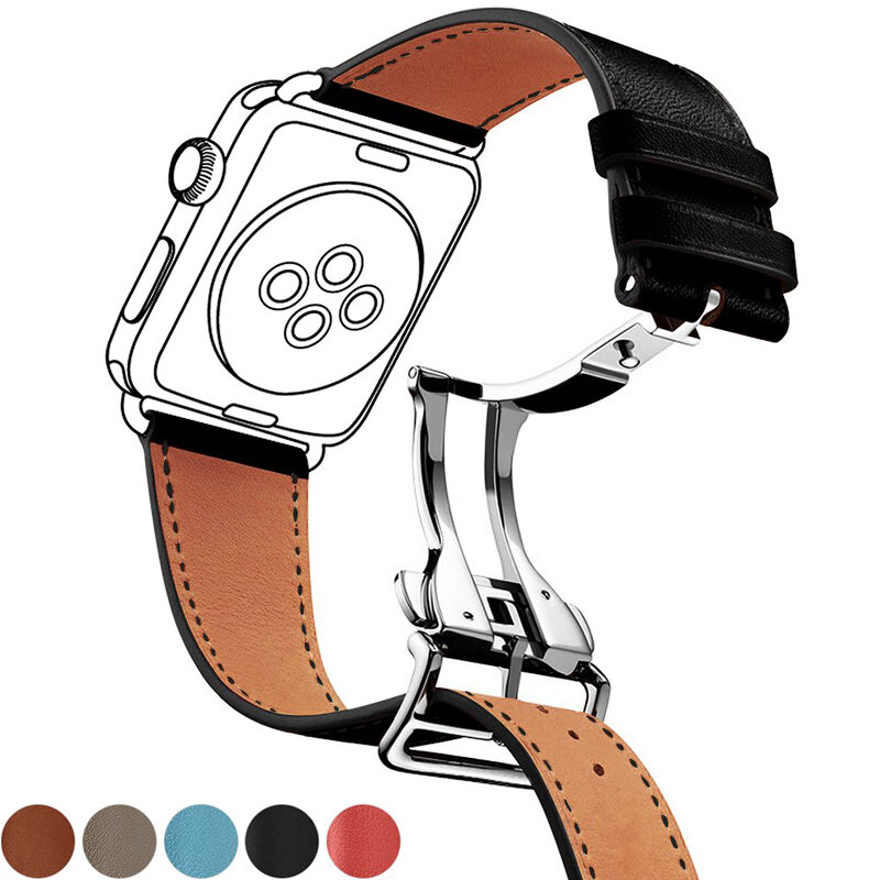 Ремешок из натуральной кожи для apple watch band 44 мм 40 мм 42 мм 38 мм iwatch apple watch 6/SE/5/4/3/2/SE