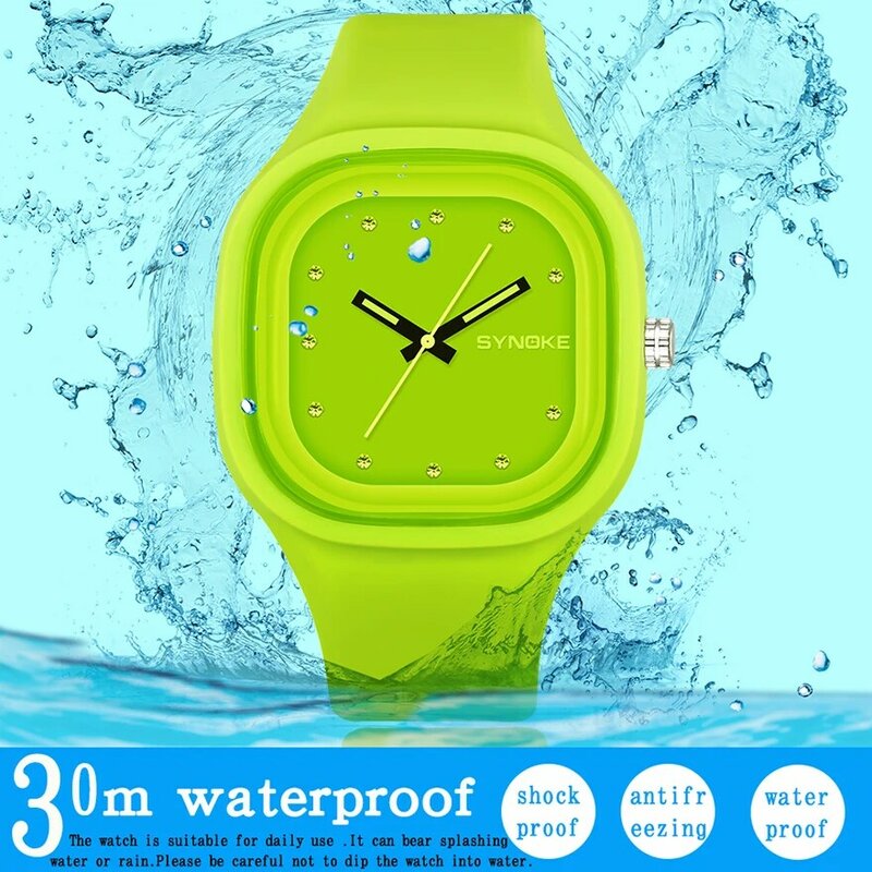 Relógios de quartzo de silicone para crianças, relógios de pulso para estudantes, meninas e meninos, marca de luxo, relógio casual, presente