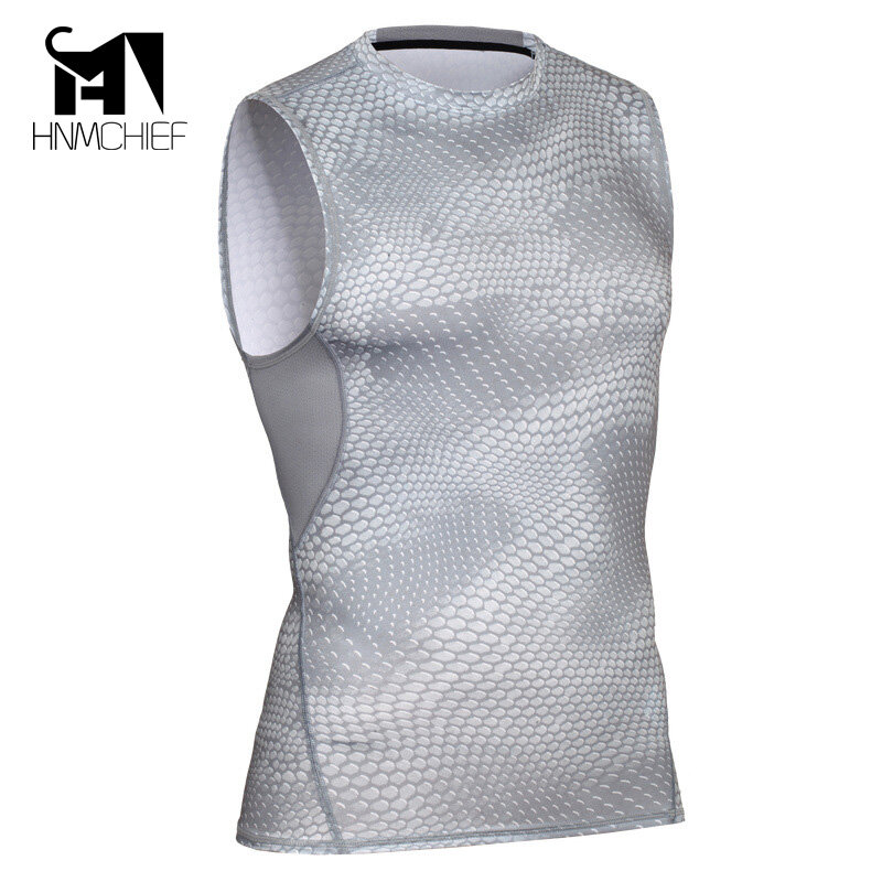 Camiseta deportiva de camuflaje para hombre, ropa interior ajustada, elástica, con cuello cuadrado, básica, venta al por mayor