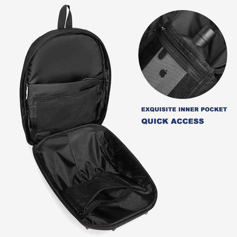 OZUKO-Bolso de hombro con remaches para hombre, bandolera cruzada de concha dura, impermeable, de viaje corto, con USB