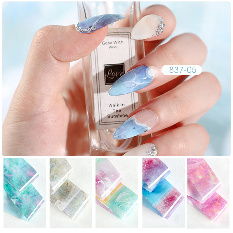 HNUIX 10 colours Nail art star transfer paper hot sale Rainbow sky Japanese style nail foil sticker nail polish adhesive sticker