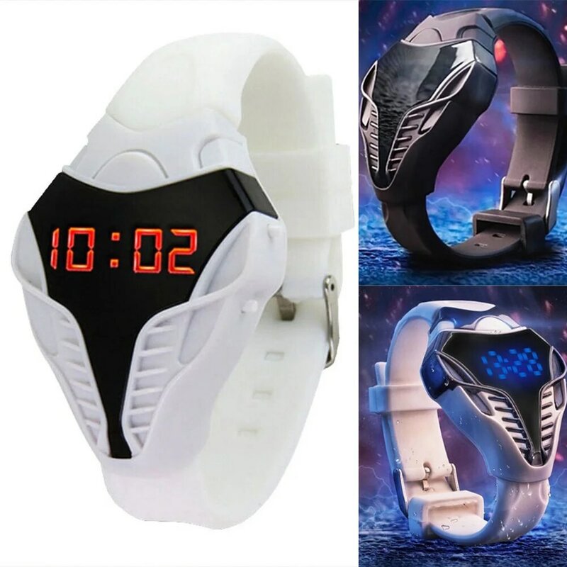 Silikonowy sportowy prezent fajne przypomnienie cyfrowy zegarek zegarek moda walentynki Led dzieci trójkąt Dial kalendarz Unisex