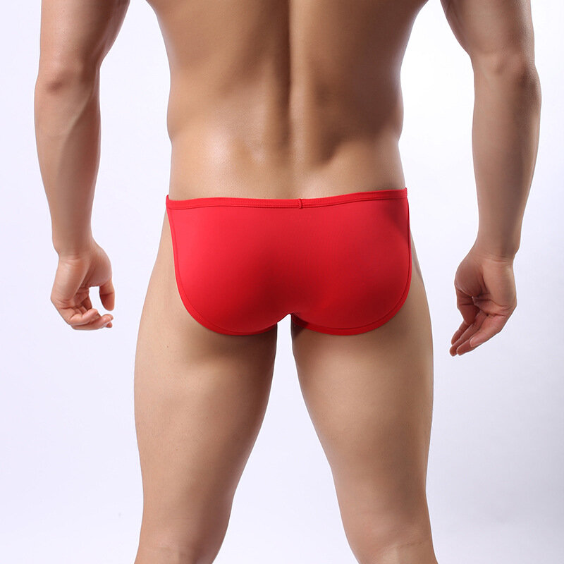 2019 Brand gay underwear sexy Underwear Nylon men solid briefs men's low waist breathable ice silk triangular underwear
