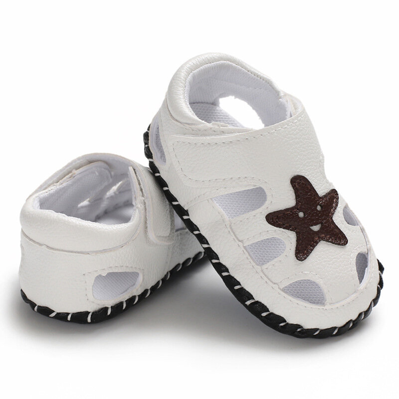 E & Bainel Verão Sapatos de Bebê Primeiro Walker Cartton Estrela Meninos Recém-nascidos Bebês Da Menina de Couro PU Sapatos Criança Crianças Suave sapatos de sola