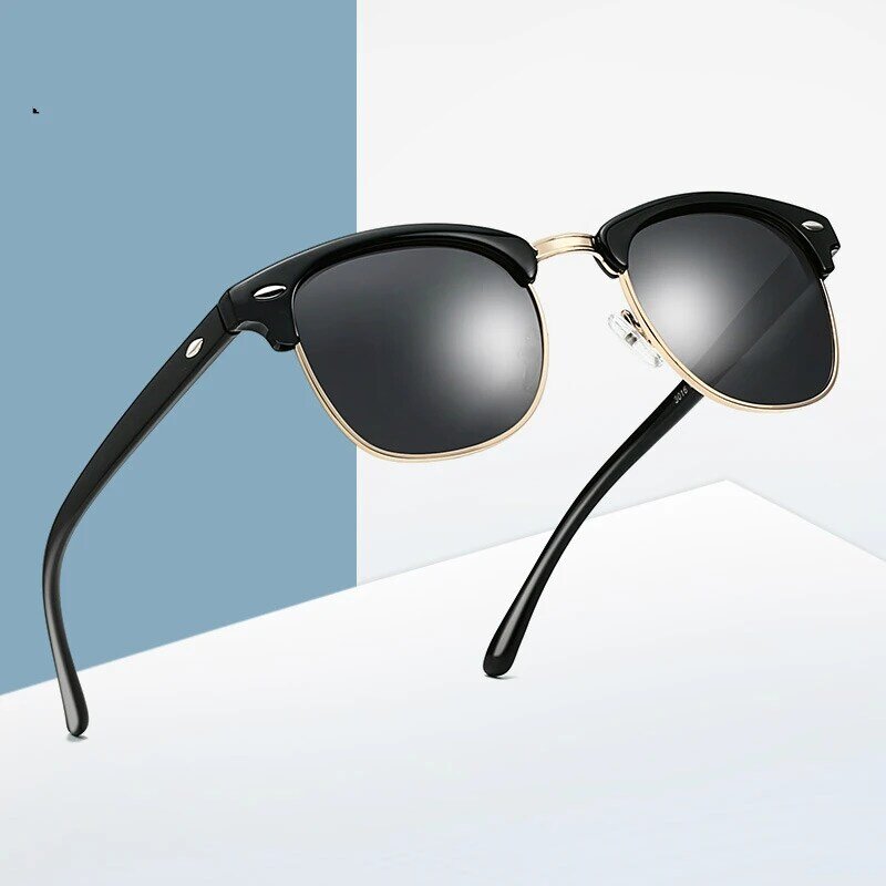 Gepolariseerde Zonnebril Mannen Vrouwen RB3016 Brand Design Eye Zonnebril Vrouwen Semi Randloze Klassieke Mannen Zonnebril Oculos De Sol UV400