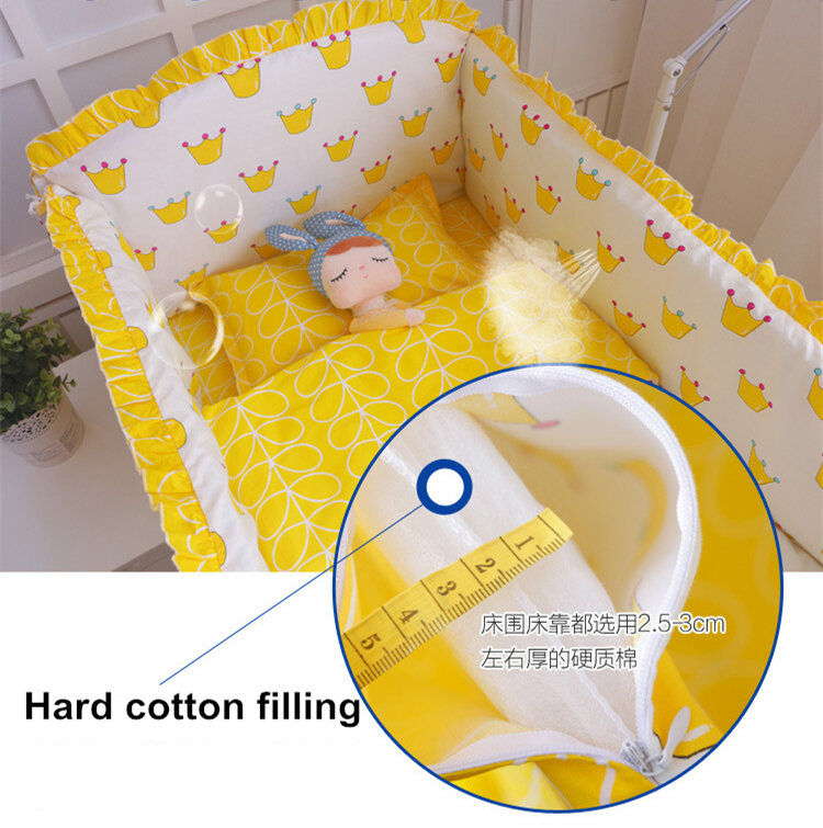 Nyaman Anak-anak Linen Tempat Tidur Bayi Set Tempat Tidur 100% Cotton Crib Selimut Set Termasuk Cot Bumper Bedsheet Dropshipping