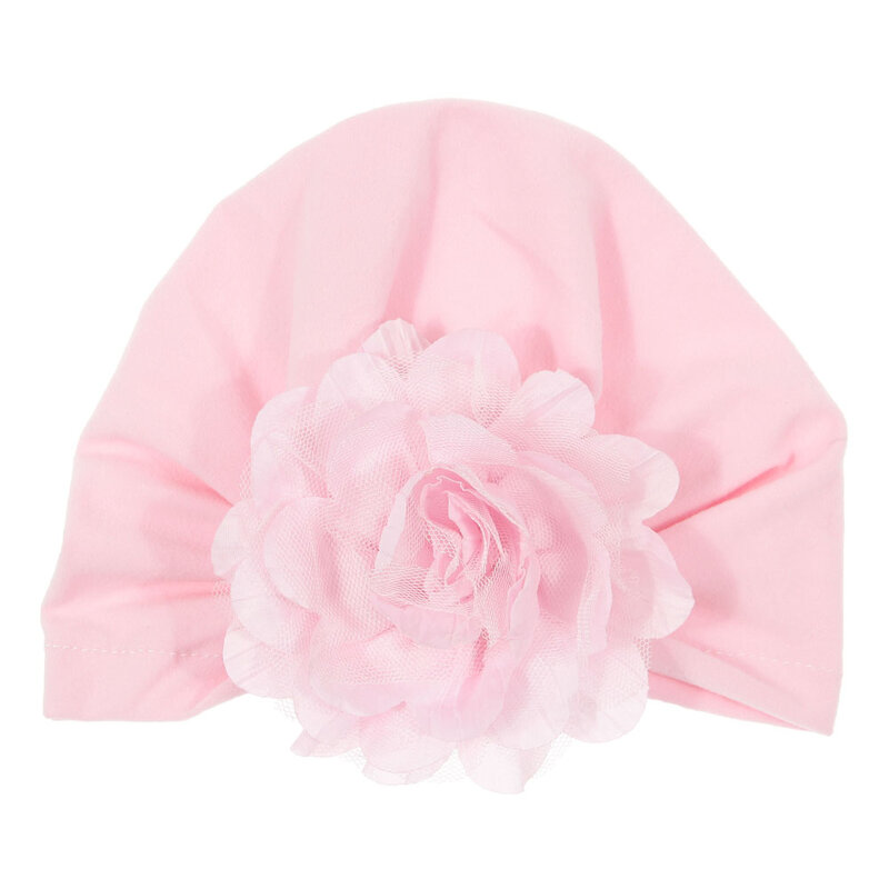 Baru Lembut Sorban Topi dengan Bunga Katun Yang Baru Lahir Topi Beanie Top Knot Anak-anak Foto Anak Shower Hadiah