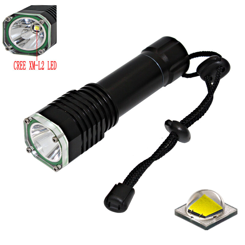 Portatile 2000LM XML-L2 LED torcia subacquea torcia lampada subacquea lanterna impermeabile Flash Light 18650 caricabatterie