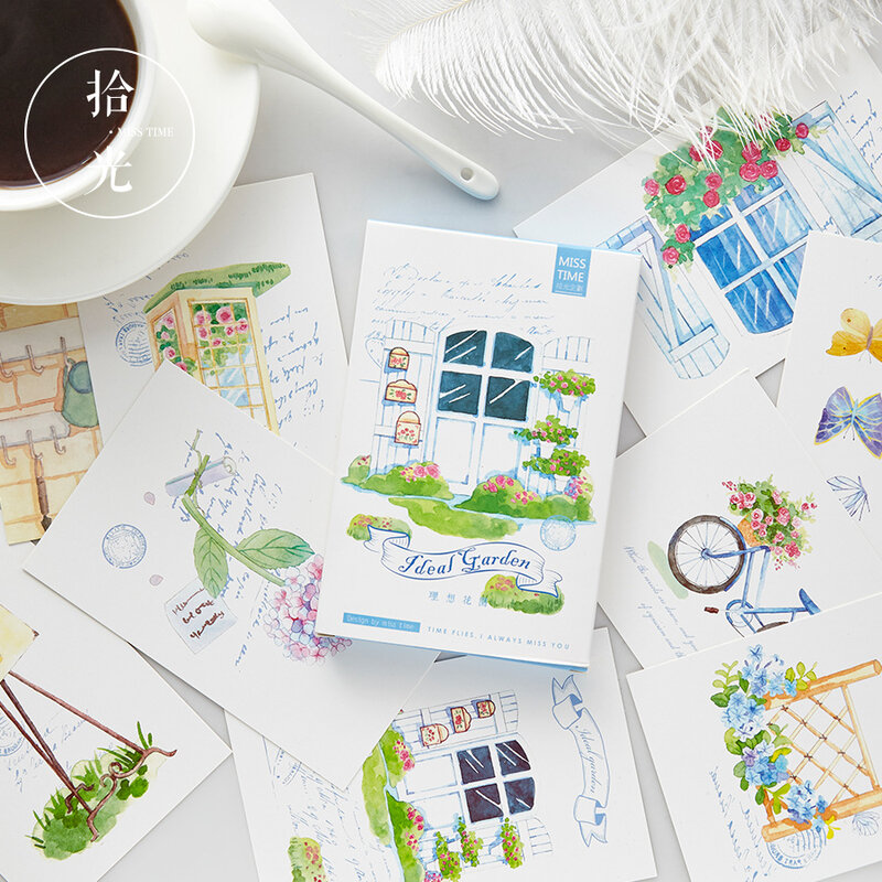 30 Sheets/Set Prachtige Ideaal Tuin Postkaart/Wenskaart/Boodschap Kaart/Verjaardag Brief Envelop Gift Card