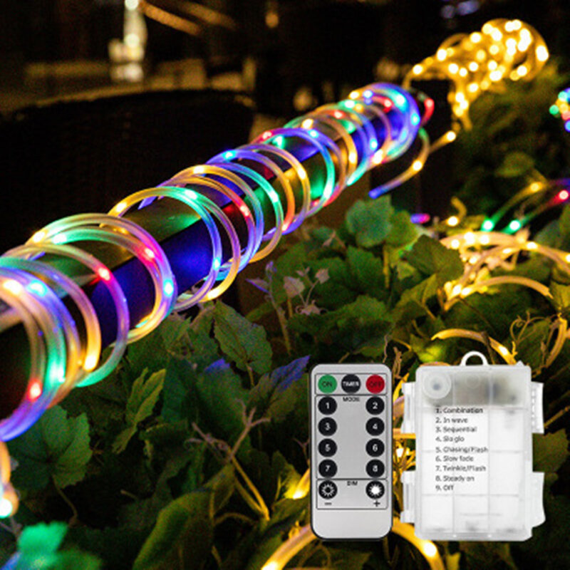 LED Rope Light String 10m 100 LED USB Powered Solar Energy Remote Multi Colored Dimmable Waterproof  Indoor Outdoor Decoration