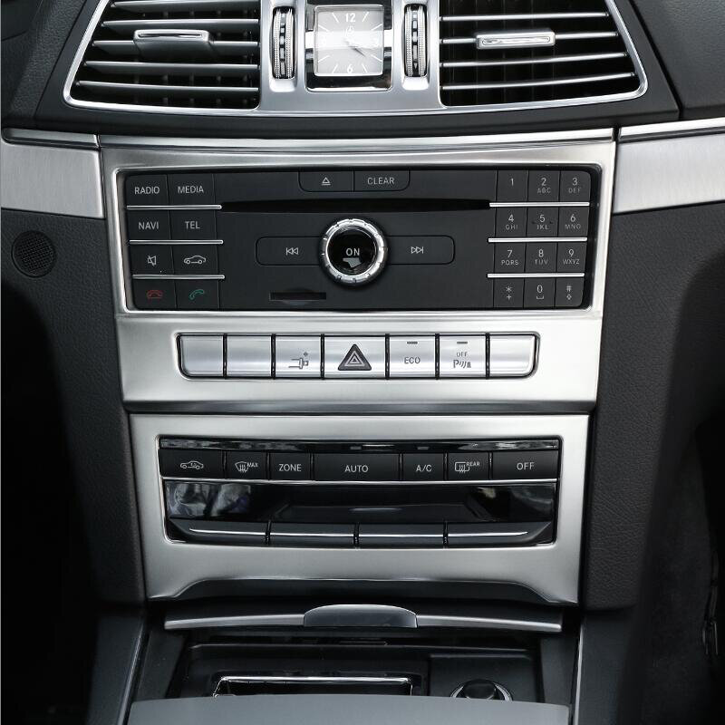 Chrome estilo do carro painel de controle pérola cd decorativa capa guarnição para mercedes-benz classe e coupe w207 c207 2014-2016 acessórios