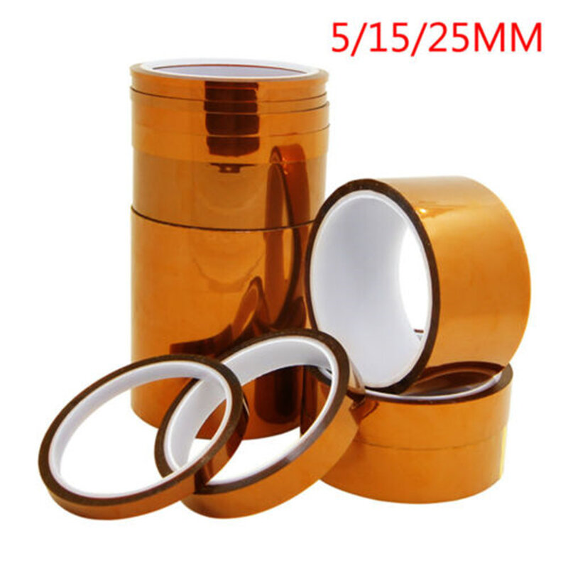 5/15/25mm 33m 100ft Kapton Adhesive Tape BGA High Temperature Heat Resistant Polyimide Gold for Electronic Industry