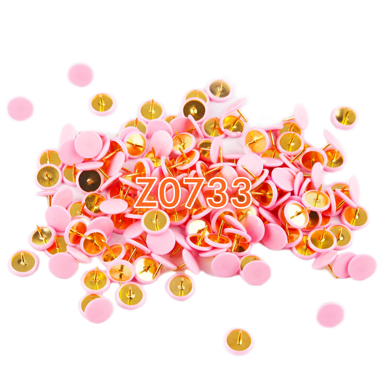 Chincheta de Color rosa LABELPink para uñas, chincheta de madera blanda, 14 colores, 200 piezas