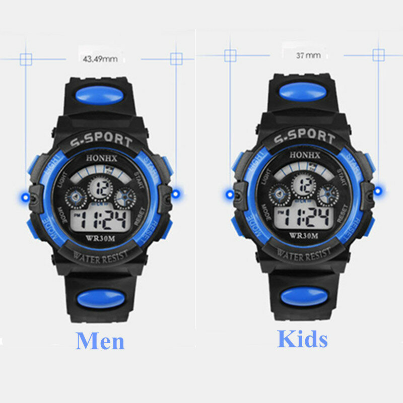2019 Waterdicht Kinderen Kijken Jongen Digitale Led Quartz Alarm Datum Sport Pols Sport Horloge Casual Reloj Selecteren Gift Voor Kid s7