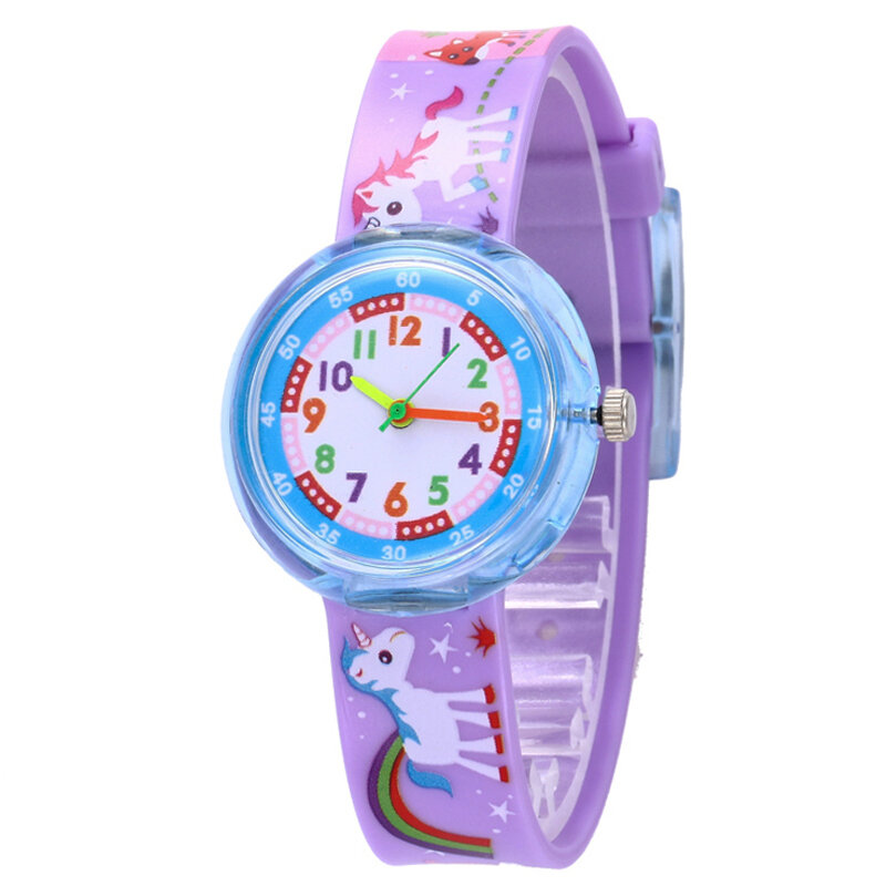 새로운 패션 귀여운 유니콘 하라주쿠 소녀 소년 어린이 시계, 만화 스포츠 젤리 시계 여성 인기 손목 시계 Saat, 2020