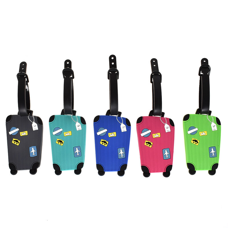 Etiquetas de equipaje para viaje, Color caramelo, letras en inglés, correa de equipaje, etiqueta de identificación de nombre de maleta, Etiquetas de equipaje