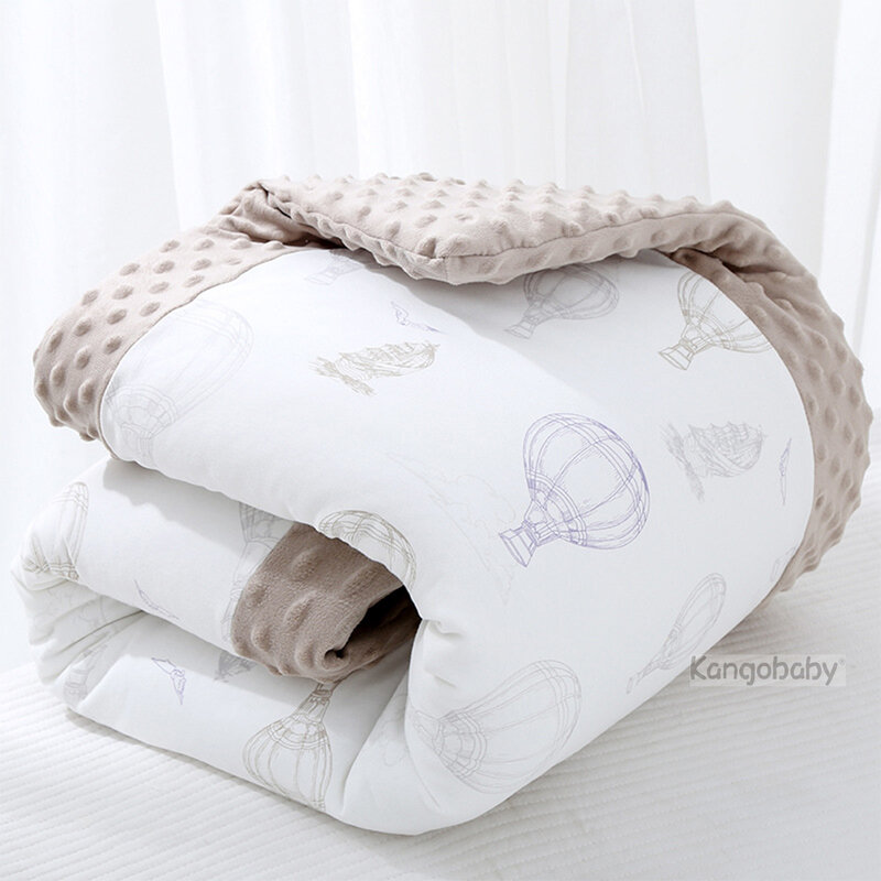 Kangobaby-厚い綿の毛布,3層,新生児用,多機能,暖かいベビーブランケット,冬