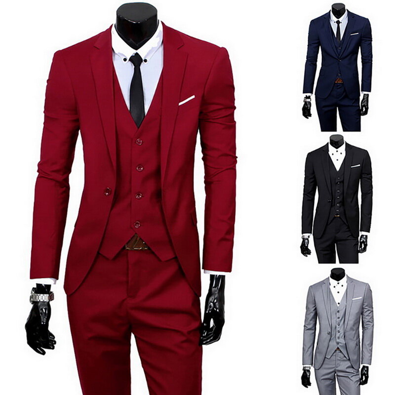 2021男性のスーツブレザースリムビジネスフォーマルドレスチョッキ新郎の男スーツ絶妙な除草セット薄型ブレザー