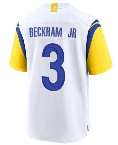 Jersey de fútbol americano bordado Odell Beckham Jr., hombres, mujeres, niños, jóvenes, blanco, Los Ángeles