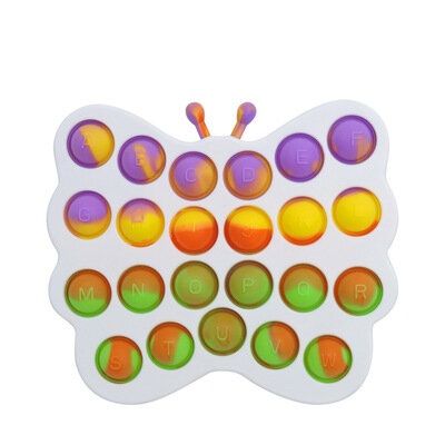 Fidget sensorial squeeze brinquedos arco-íris empurrar bolha anti-stress brinquedos reliver estresse adulto crianças simples dimple controlador placa presente