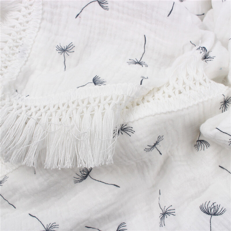 100% algodão bebê cobertores recém-nascidos para meninos meninas musselina swaddle cobertores flor impressão colcha swaddle