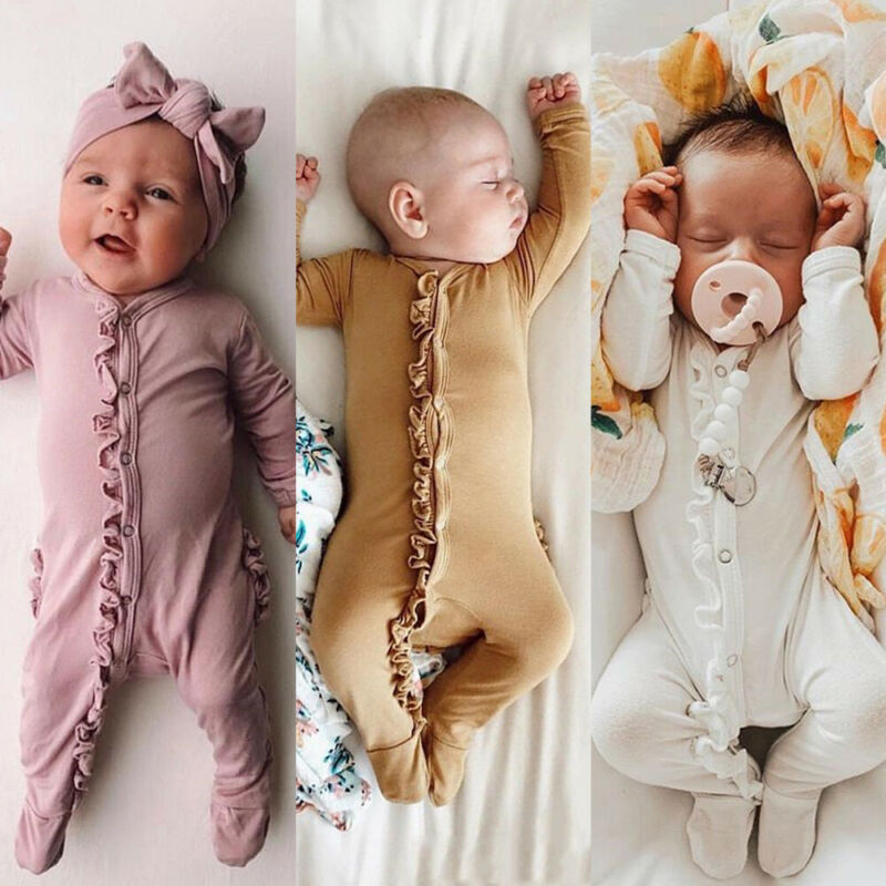 2021 Newest Infant Baby Boy Girl Romper Playsuits Bodysuit Sleepwear Pyjamas Headband Clothes Kids Baby Girl Blanket Sleepers