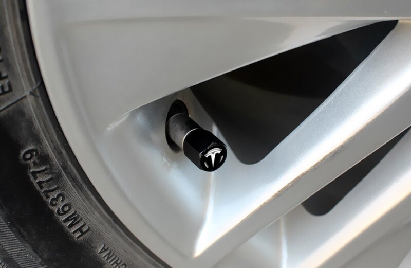 4Pcs Metalen Ventieldopjes Voor Tesla Model 3 Model S Model X Model Y Autoband Air Stengels cover Roadster Auto Wiel Accessoires