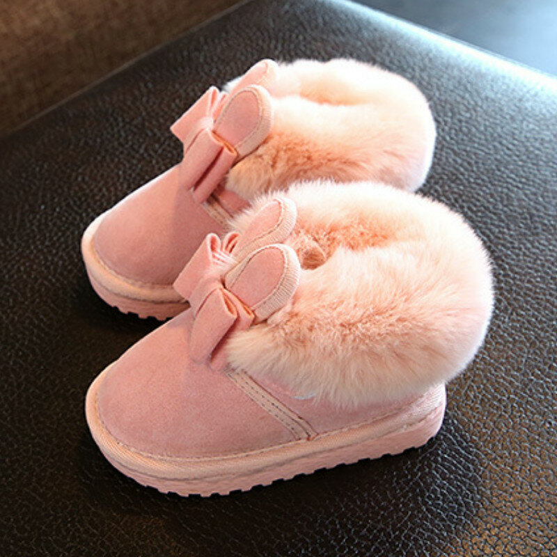Bayi Perempuan Sepatu Bot Salju Anak Perempuan Boot Hangat Musim Dingin Mewah Kelinci Putri Sepatu Anak Sneaker Indah Lembut Sepatu