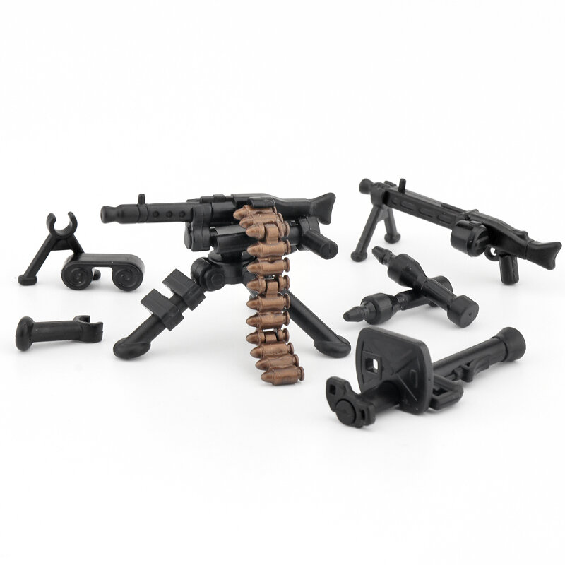 Arma militar de la Segunda Guerra Mundial, arma militar alemana MG34 42, accesorios de armas, bloques de construcción, piezas de armas de cohete y Rifle, juguete para chico