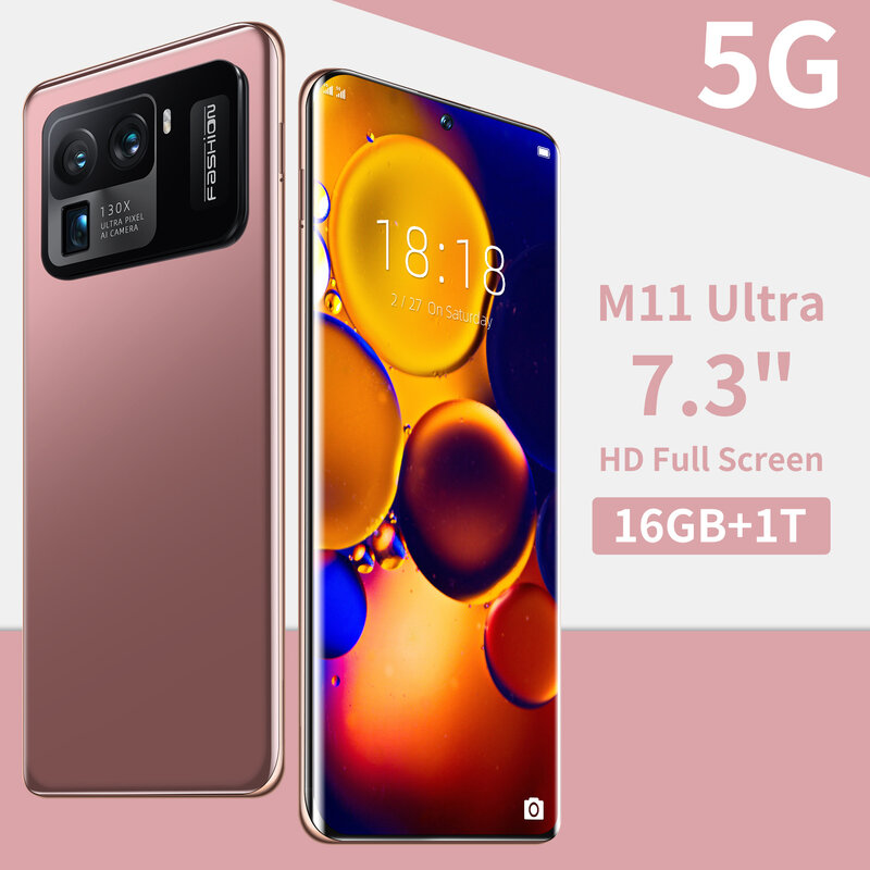 Xiao M11 Ultra Qualcomm Snapdragon 888 16Gb + 1T Deca Core 4G Lte 5G Camera 48MP + 64MP 6800Mah Android11 7.3 Inch Global Telefoon