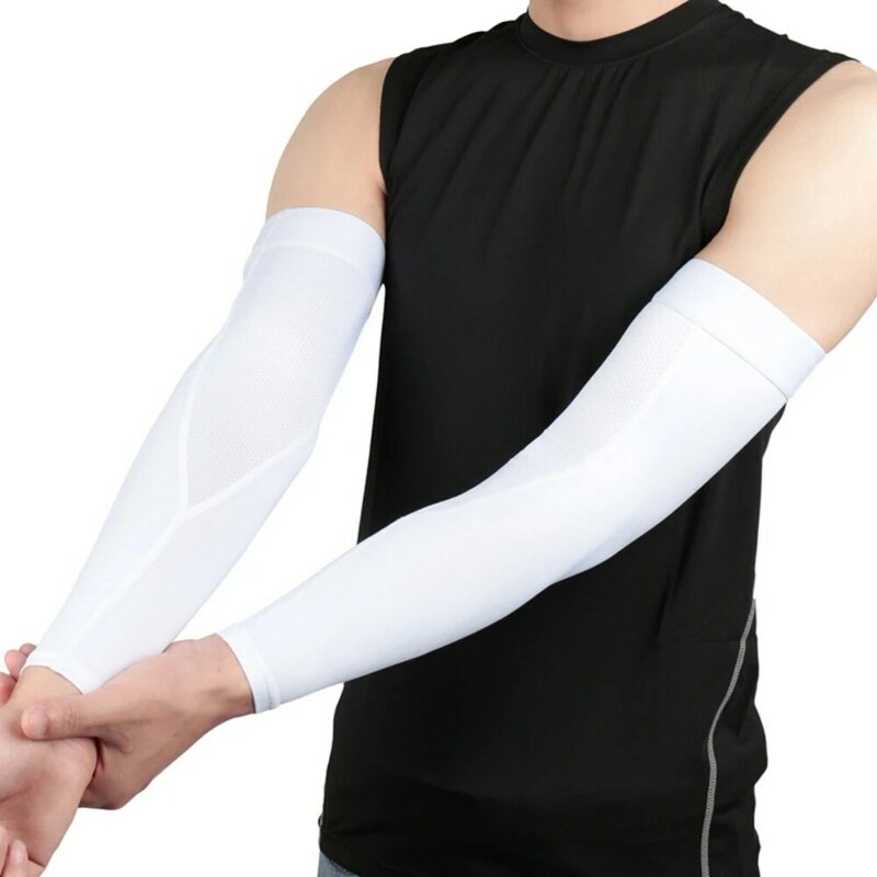 1PC Outdoor Sports Arm Compression Sleeve Summer UV Protection Running Volleyball Sunscreen Bands Basketball Cycling Arm Warmer