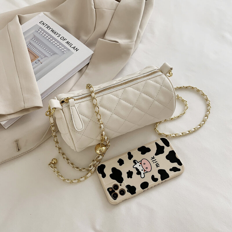 ยี่ห้อ Designer หญิงกระเป๋าหนัง Luxury Diamond Lattice กระเป๋าถือผู้หญิง Crossbody กระเป๋าสำหรับสาวโซ่ Sac