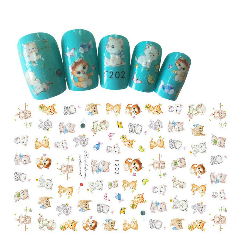 Adhesivos para uñas pegadas flor diente de león patrón tinta flor hojas Animal transferencia diseño para manicura uñas arte herramienta de uñas