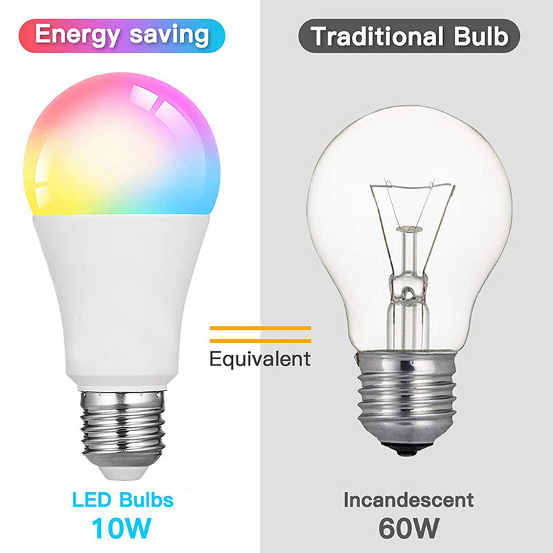 Ampoule Led RGB intelligente, Modes de contrôle à distance, E27 B22, lumière variable, 5W15W, magique, coloré, décoration pour la maison