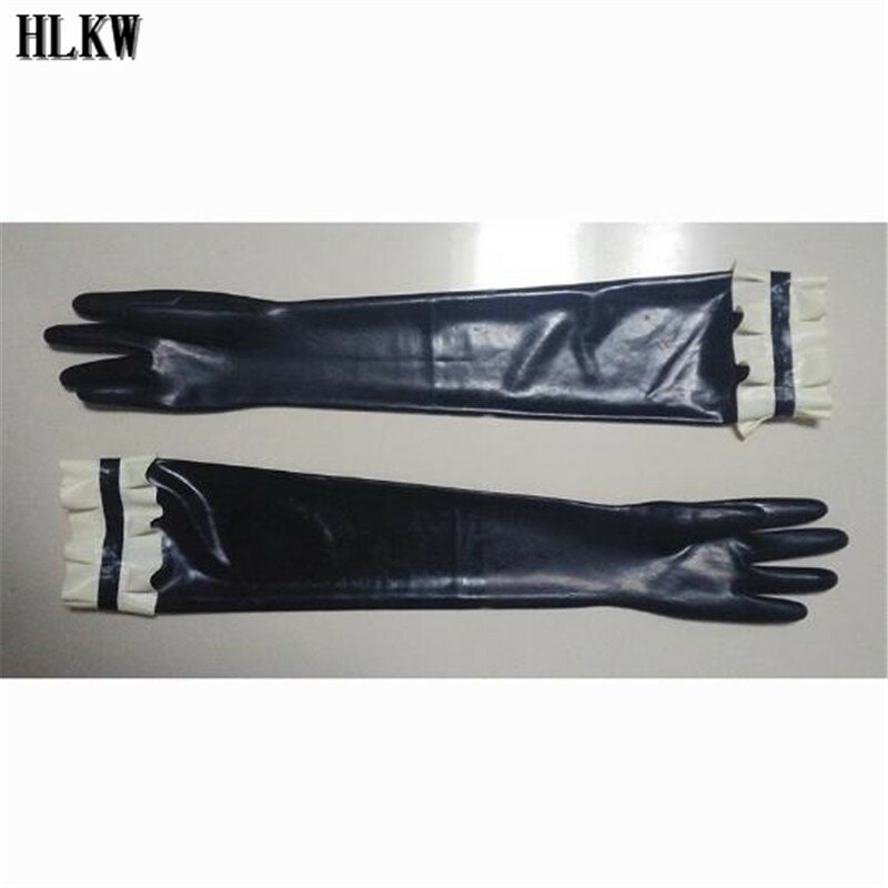 Sexy Adults Long seamless Hand gloves full cover hands applique fetish Black Colors 100% natural and handmade Hand Gloves Toys