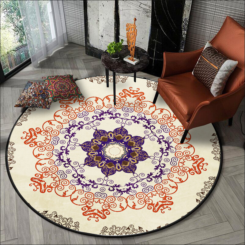 SunnyRain-alfombras redondas de lana para dormitorio, alfombras redondas de 100cm para sala de estar, 1 pieza