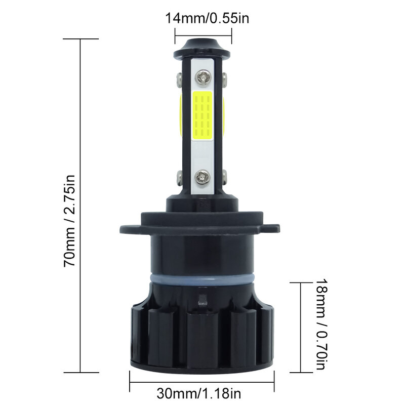 Bombilla LED antiniebla para faro de coche, luz de 16000LM, H7, H11, 360 grados, H1, H4, H8, H9, 9005, HB3, 9006, HB4, 12V, 6000K, 2 uds.