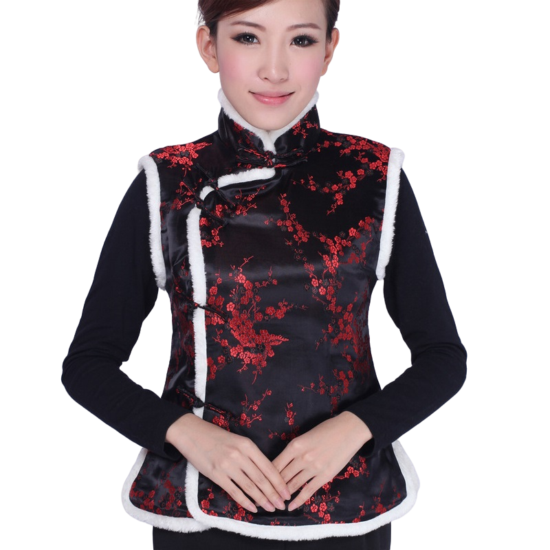 Chinese Traditional Women Vest Festival  Women Waistcoat Size S M L XL 2XL 3XL