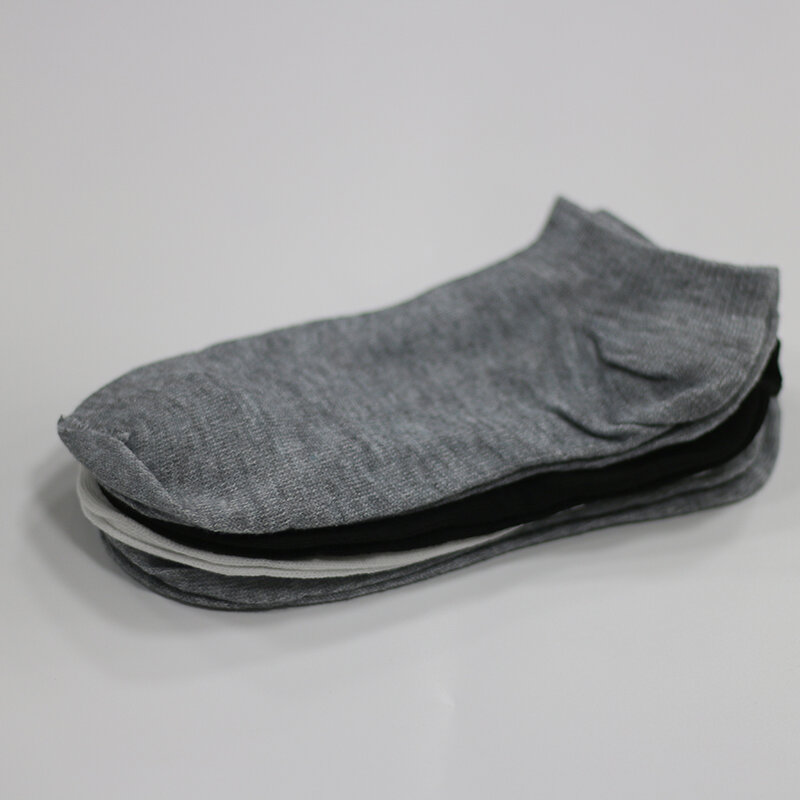 Chaussettes de sport respirantes pour femmes, 10 paires, couleur unie, bateau, confortables, en coton, blanc, gris, 3 couleurs