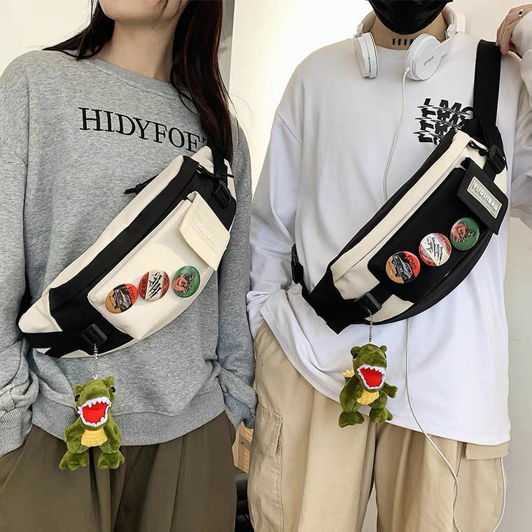 Bolso cruzado con logo popular para hombre y mujer, mochila informal sencilla, versátil, para estudiantes