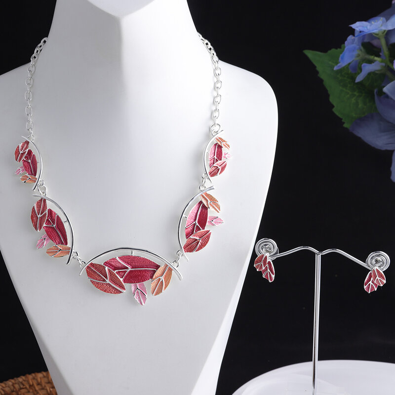 MeiceM Women Silver Plated Necklace Sets 2022 New Original Design Female Luxury Women's Necklaces Set for Wedding Fashion Trend