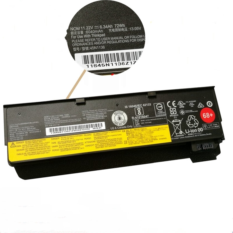 CSMHY 24WH 48WH Laptop Battery for Lenovo Thinkpad X240 X260 X270  X250 L450 T450 T470P T450S T440S K2450 W550S 45N1136 45N1738