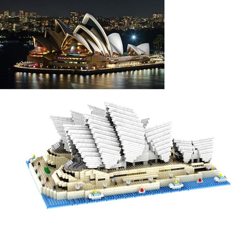 PZX Mini Blocchi di Lusso Popolare Del Mondo di Arti Dello Spettacolo del Centro di Sydney Opera House Architettura Città set mattoni raccogliere giocattoli