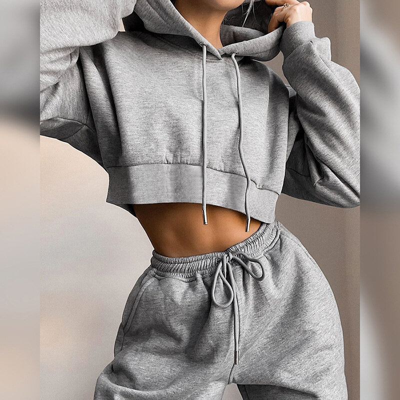 2021 roupas de moda inverno para as mulheres agasalho hoodies moletom e sweatpants esportes casuais 2 peça conjunto sweatsuits